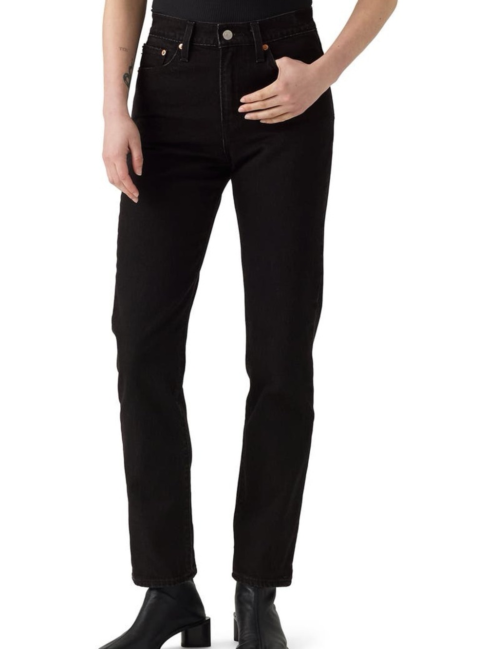 Levi's Wedgie Straight Leg Women's Jeans in Black 32 - Picture 5 of 14